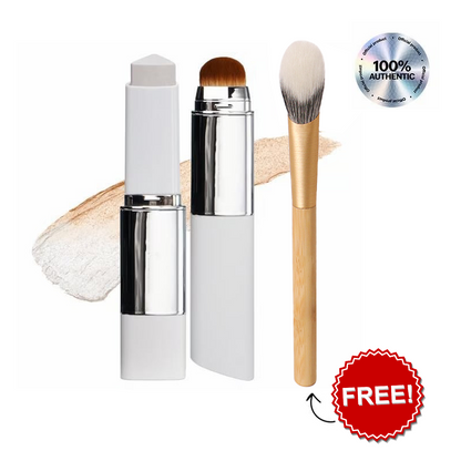 🔥LAST DAY 49% OFF - 🌟Cream Stick V White Korean Color-Changing Foundation Stick with Volufiline+ Free Brush