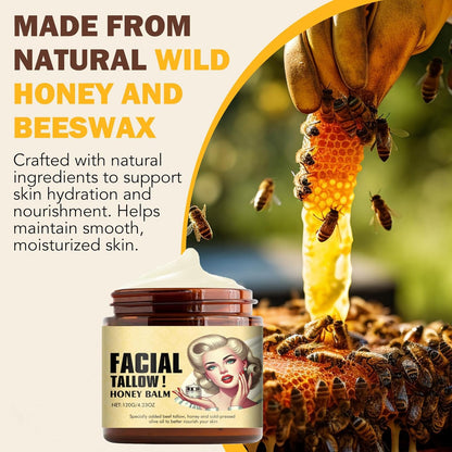 Organic Grass-Fed Beef Tallow Balm with Raw Honey