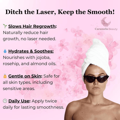 ✨ Caramela Beauty Cyperus Rotundus Oil for Natural Permanent Hair Reduction