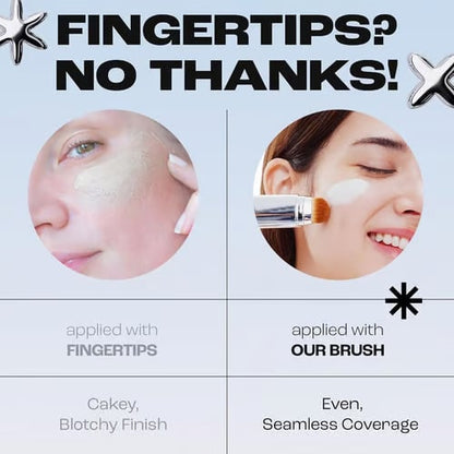 🔥LAST DAY 49% OFF - 🌟Cream Stick V White Korean Color-Changing Foundation Stick with Volufiline+ Free Brush