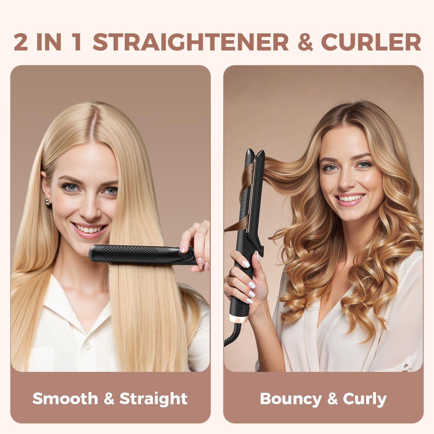 2-in-1 Curling Iron & Straightener
