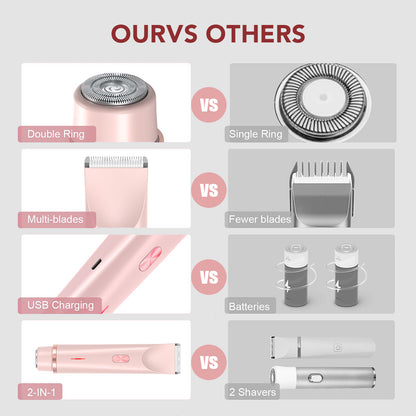 2-in-1 Painless Bikini Hair Trimmer